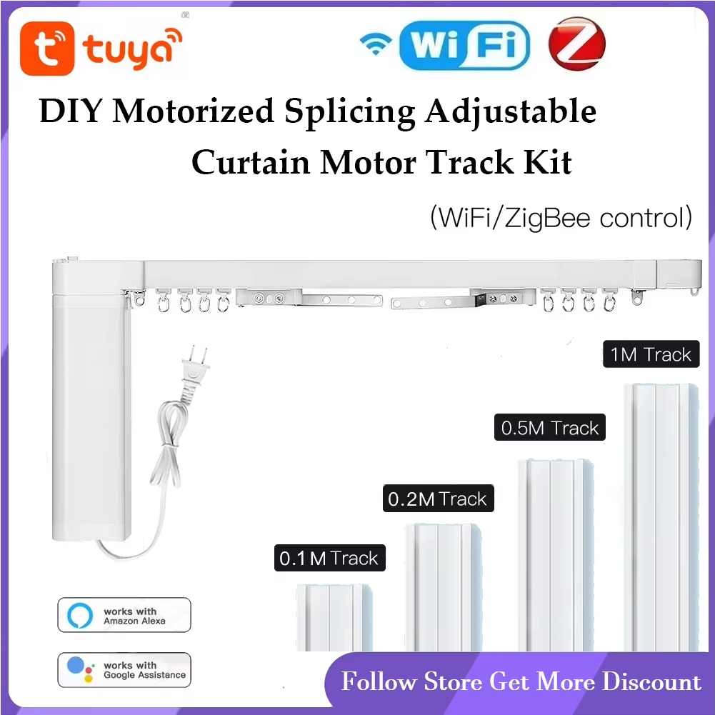 Motorized Curtain Rail Alexa Google - WiFi/ZigBee 전기 커튼 모터 Tuya 스마트