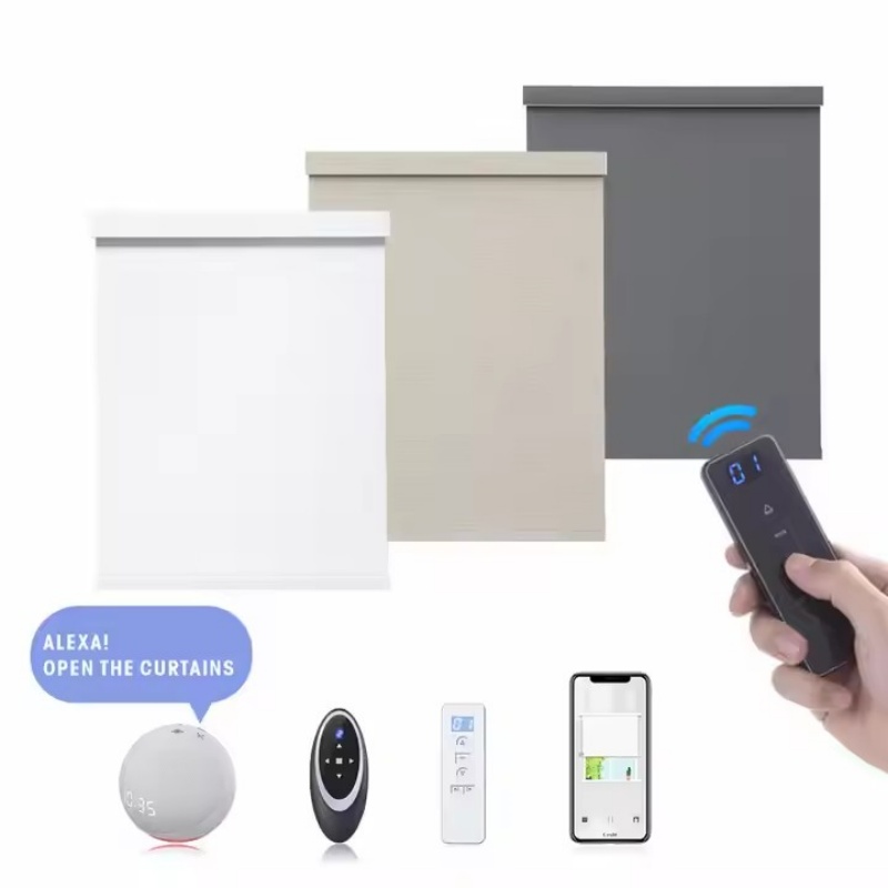 Electric Blind Motor Rechargeable - 패브릭 원격 제어 기능이 있는 사각형