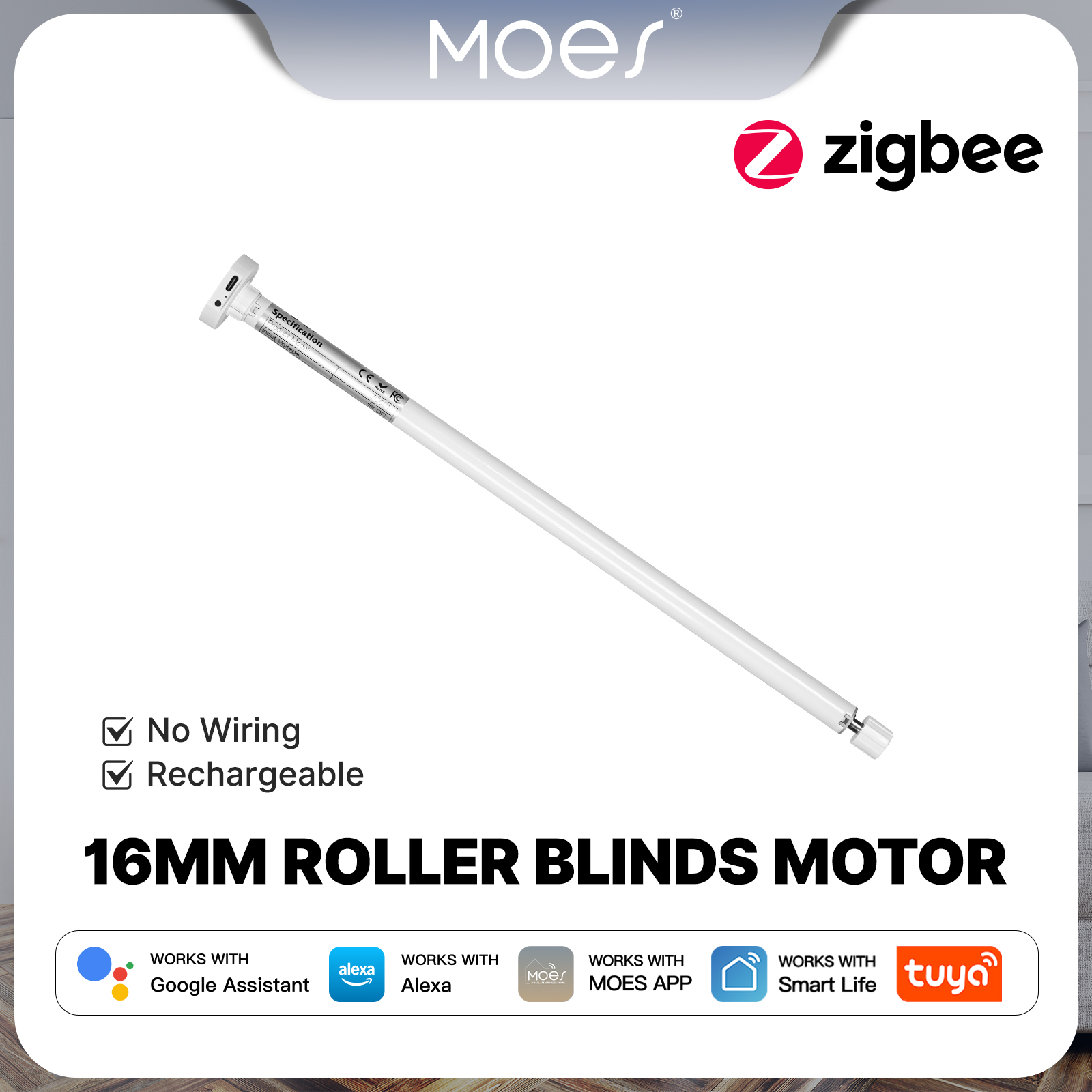 Smart Curtain Motor Zigbee - MOES Tuya Zigbee 스마트 롤러 블라인드