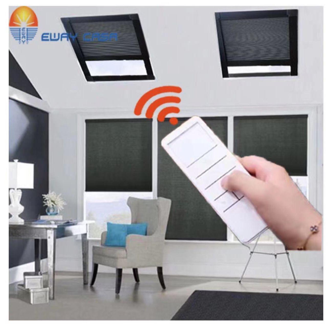 Motorized Skylight Blind - EWAY CASA 스마트 블라인드, 지붕 창문용