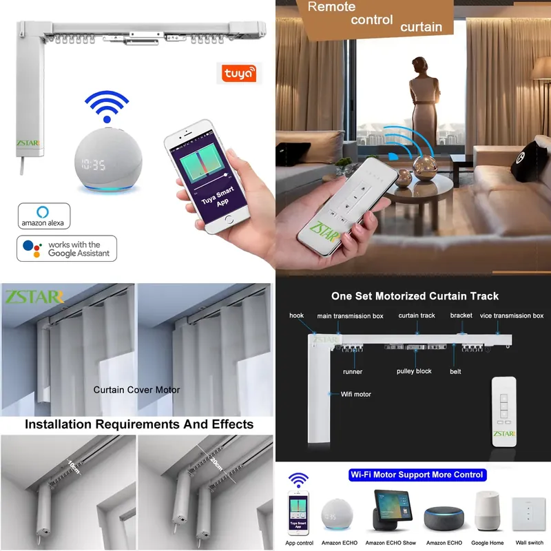 Motorized Curtain Track Wifi - 맞춤 제작 길이 구글 홈 알렉사