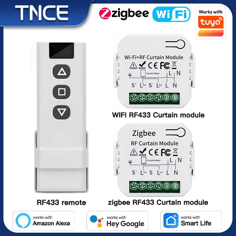 Smart Curtain Motor Zigbee - TNCE 투야 커튼 스위치 모듈 WiFi
