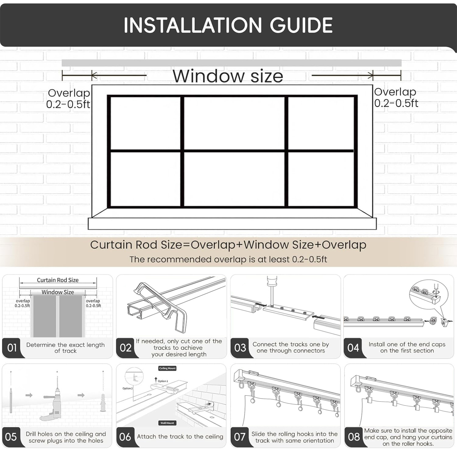 람레이 천장 커튼 트랙, 롤러 후크가 있는 커튼 트랙, - Curtain Track Ceiling Mount Aluminum 리뷰 및 가격