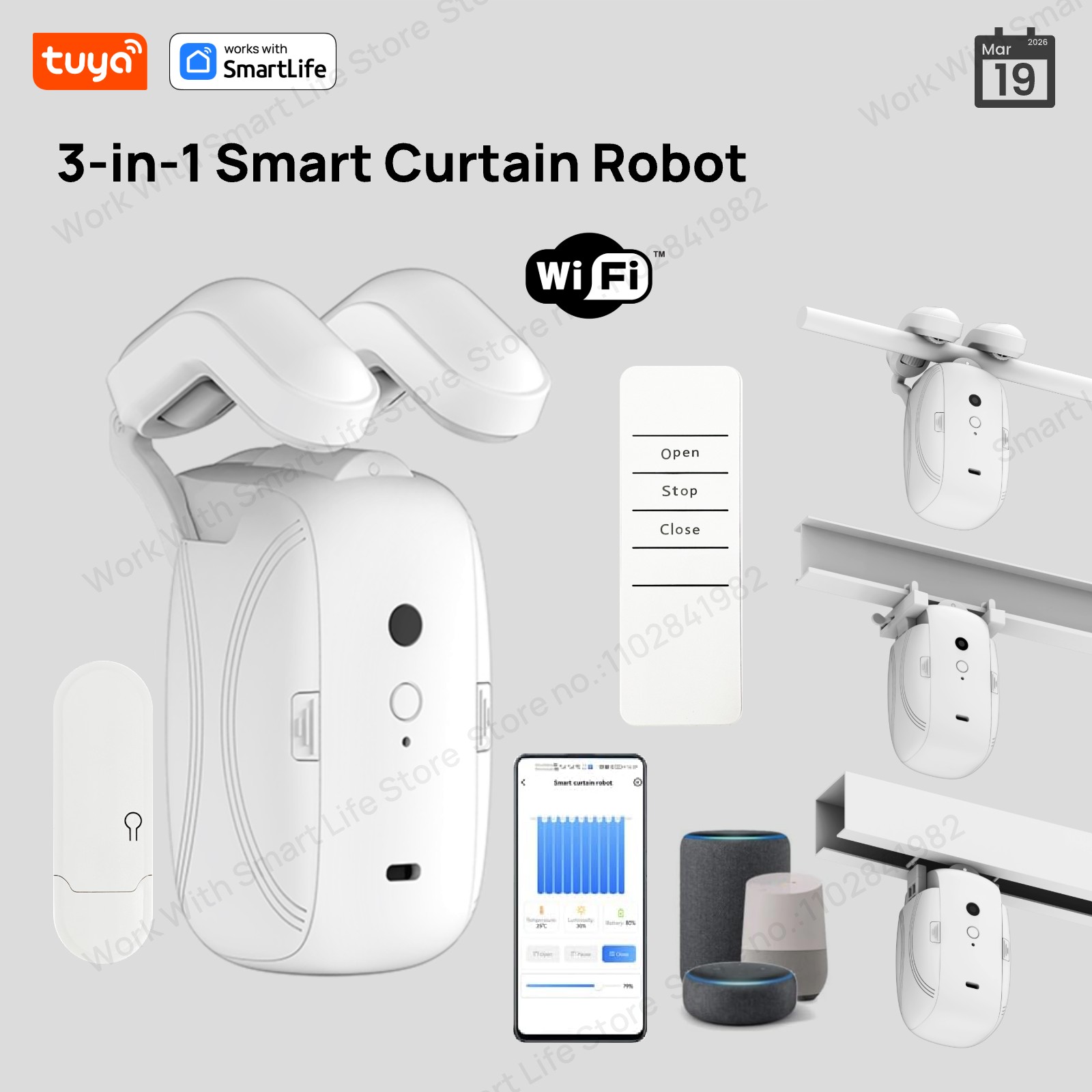 1/2개 투야 스마트 와이파이 커튼 로봇 (허브 포함  - Smart Curtain Robot Pusher 리뷰 및 가격
