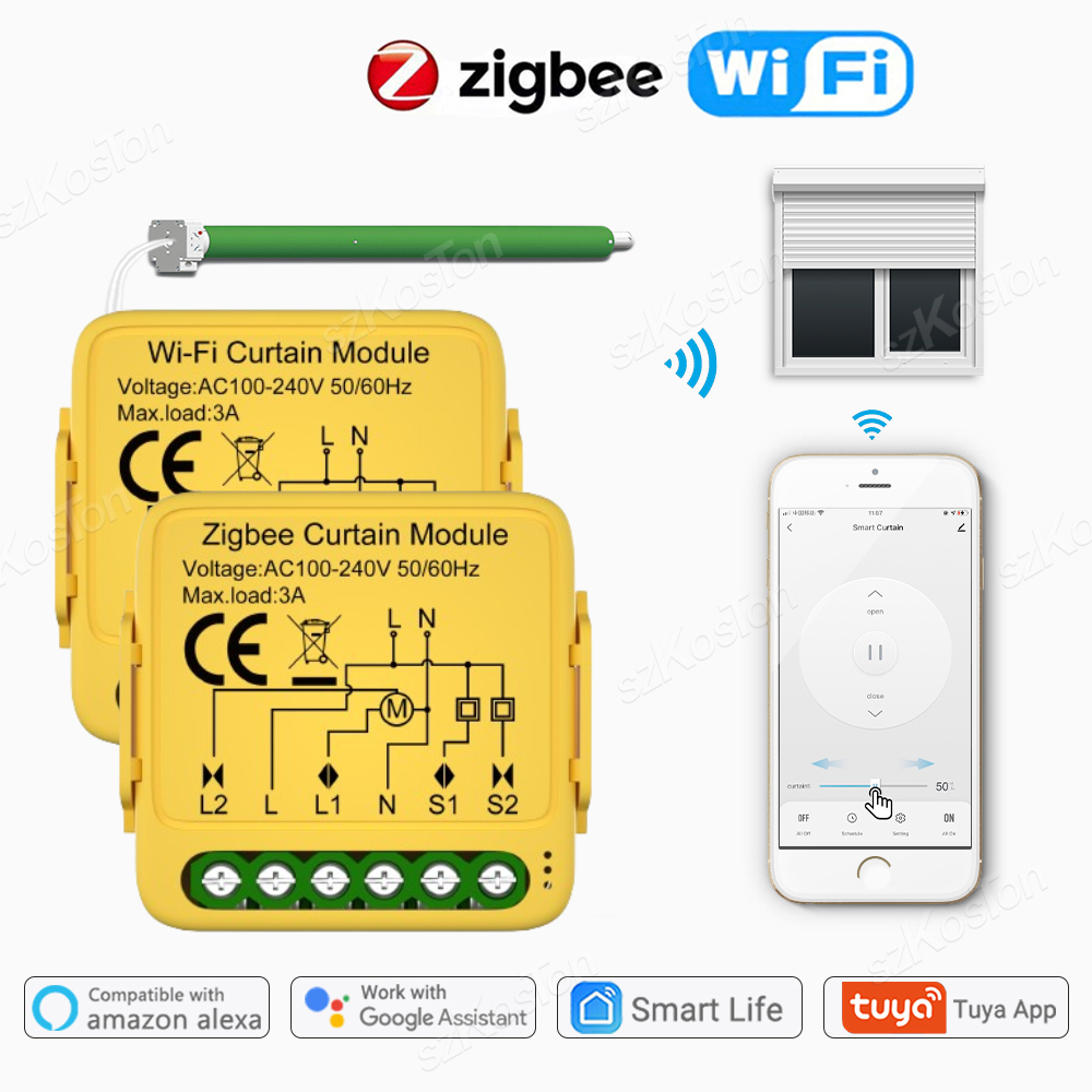 Tuya ZigBee 와이파이 스마트 커튼 스위치 모듈 - Motorized Roller Blind Wifi 리뷰 및 가격