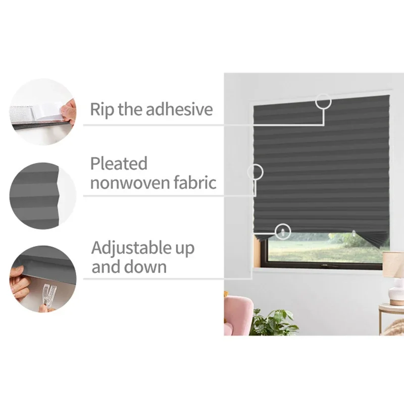 5 크기 자체 접착 Pleated 블라인드 욕실 발코니 - Motorized Skylight Blind 리뷰 및 가격