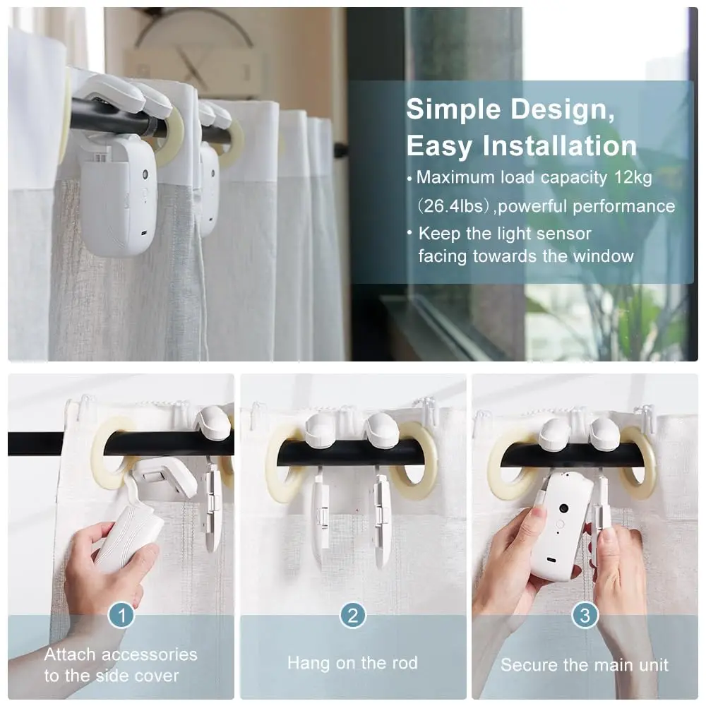 스마트 홈 자동 커튼 로봇 - Wi-Fi 및 블루투스  - Smart Curtain Robot Pusher 리뷰 및 가격