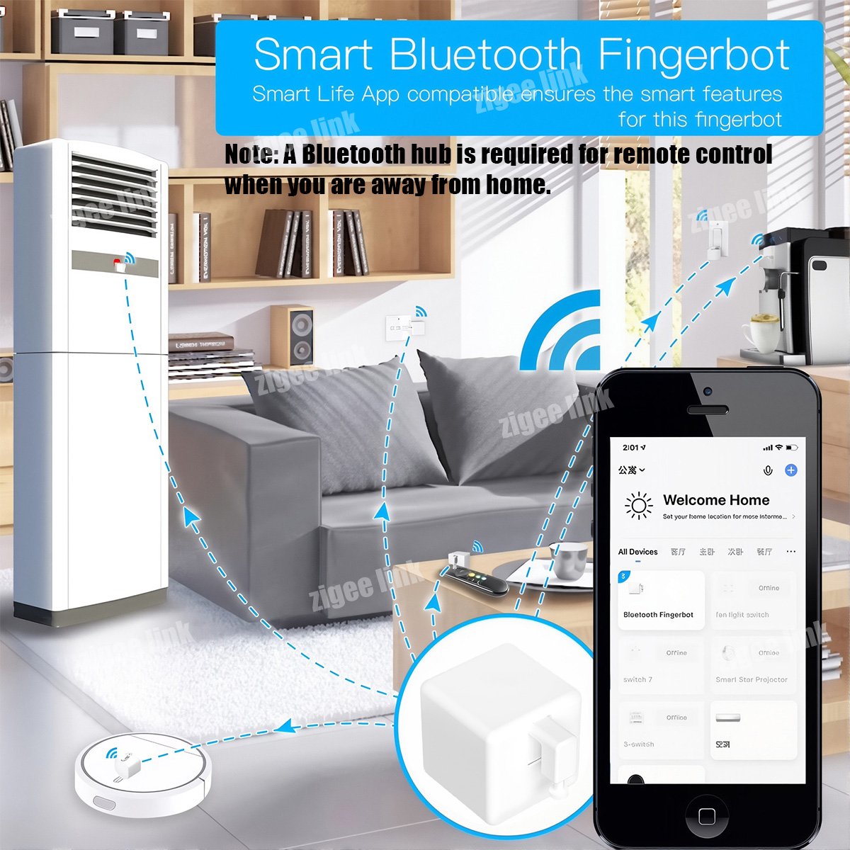 Tuya 차고 커튼용 블루투스 스마트 핑거봇 스위치 버 - Smart Curtain Robot Pusher 리뷰 및 가격