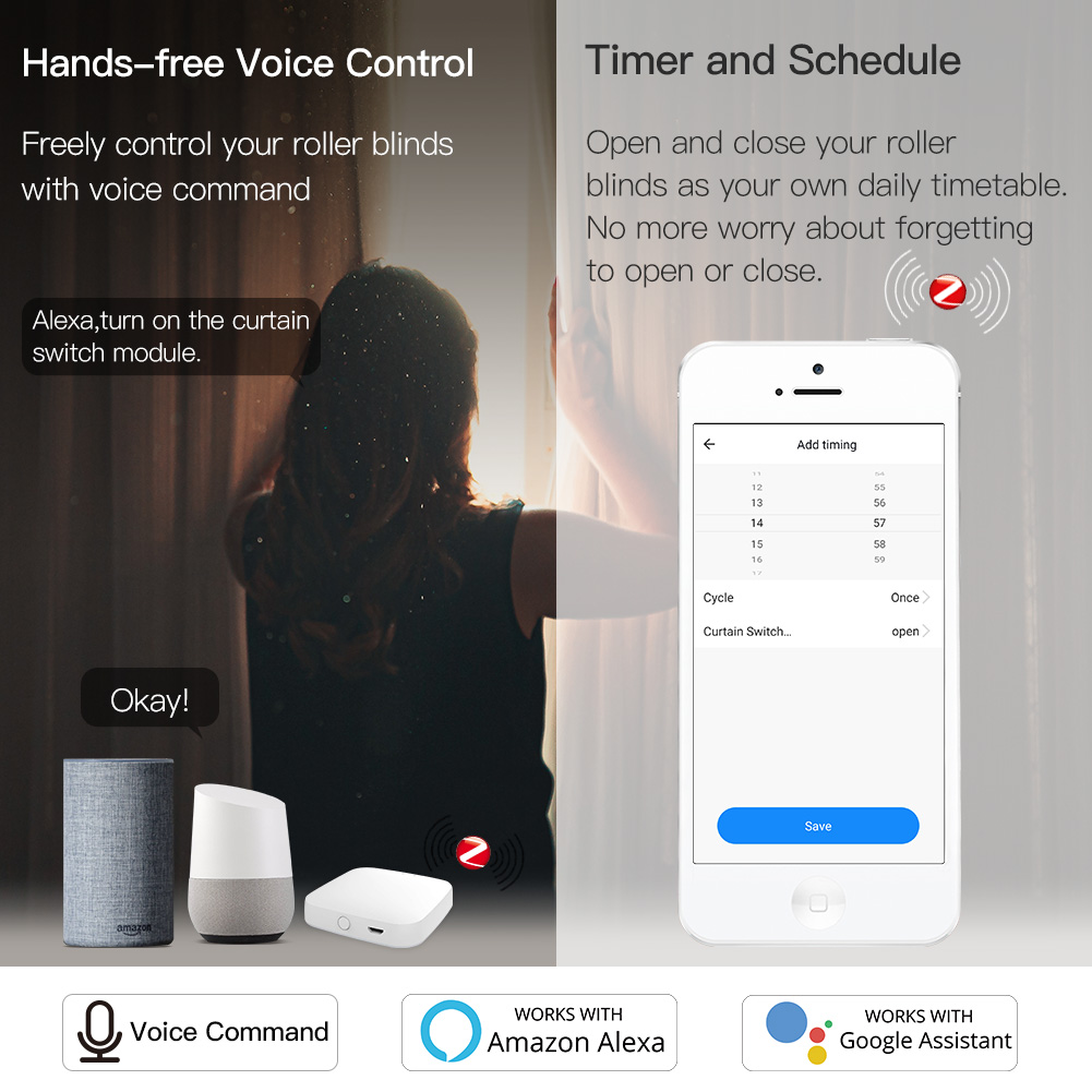 MOES ZigBee 스마트 RF433 롤러 셔터 블라 - Smart Curtain Motor Zigbee 리뷰 및 가격