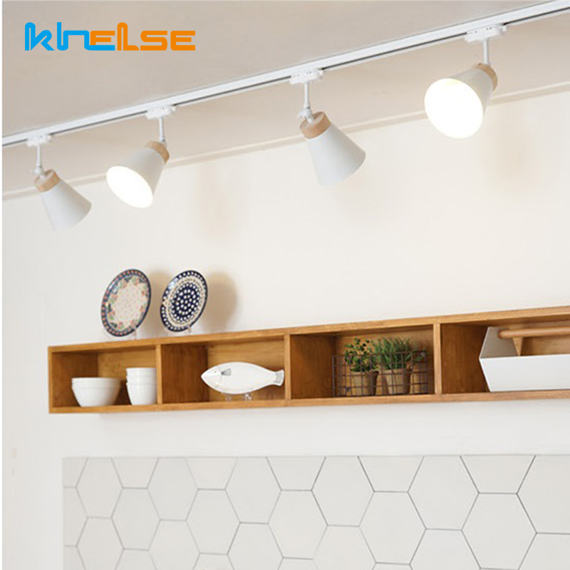 북유럽 LED 트랙 라이트 모던 E27 아이언 우드 천 - Curtain Track Ceiling Mount Aluminum 리뷰 및 가격