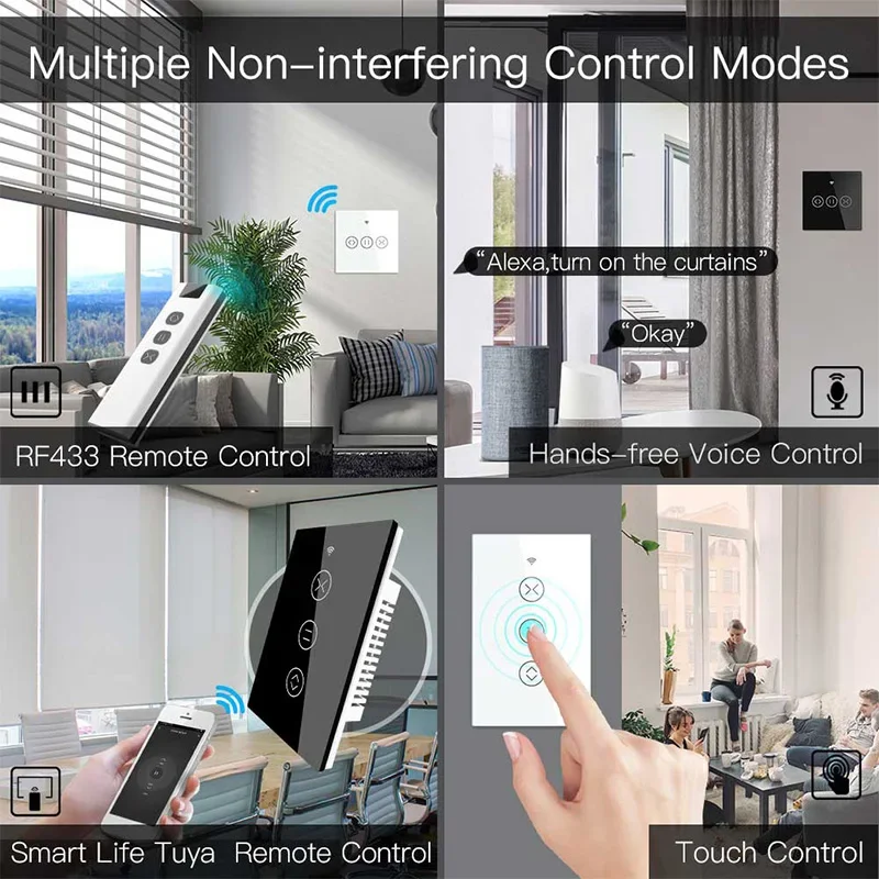와이파이 RF433 터치 스마트 커튼 스위치 투야 음성 - Motorized Roller Blind Wifi 리뷰 및 가격