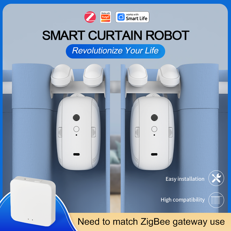 로마 트랙용 후크가 있는 Tuya 스마트 지그비 커튼  - Smart Curtain Robot Pusher 리뷰 및 가격