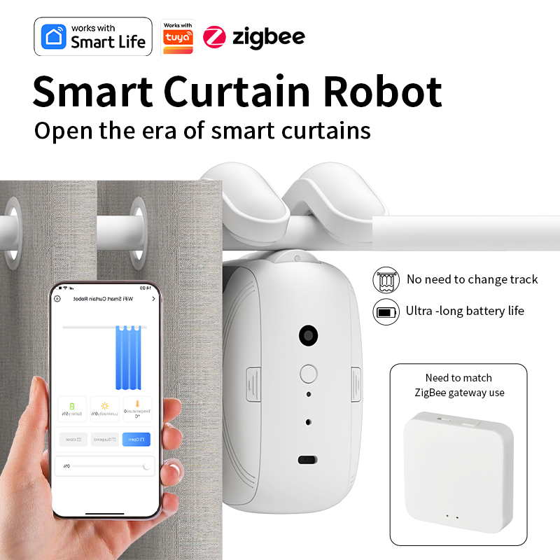 로마 트랙용 후크가 있는 Tuya 스마트 지그비 커튼  - Smart Curtain Robot Pusher 리뷰 및 가격
