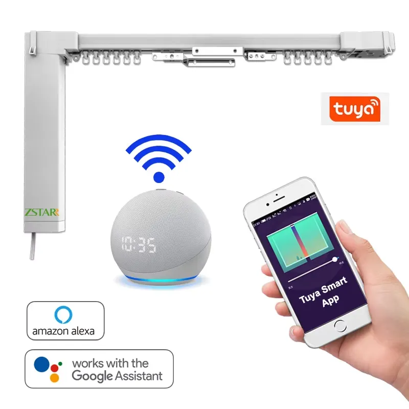 맞춤 제작 길이 구글 홈 알렉사 스마트 전동 커튼 트랙 - Motorized Curtain Track Wifi 리뷰 및 가격
