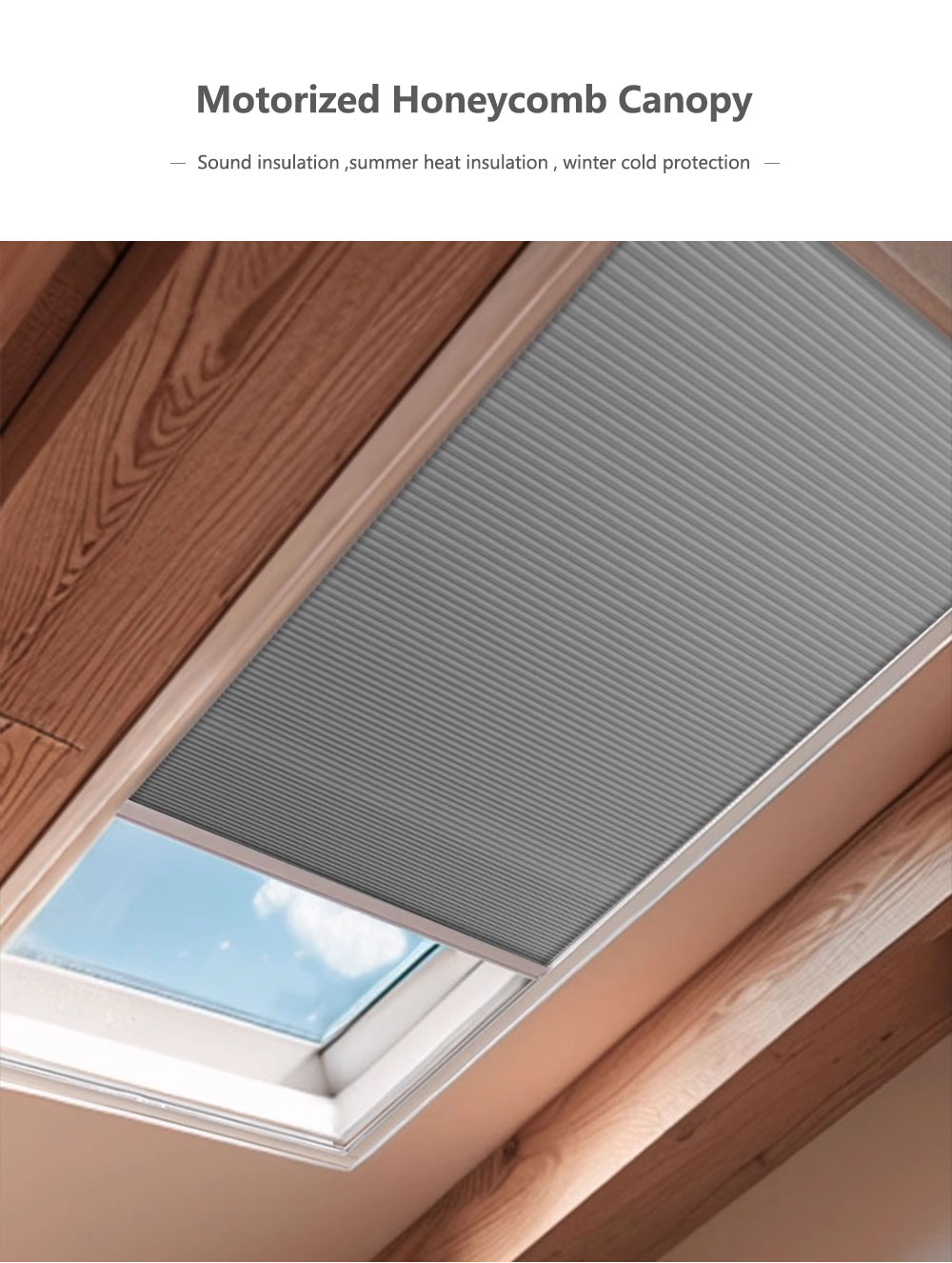 천장 창문용 완전 차광 기능이 있는 모터 작동식 벌집형 - Motorized Skylight Blind 리뷰 및 가격