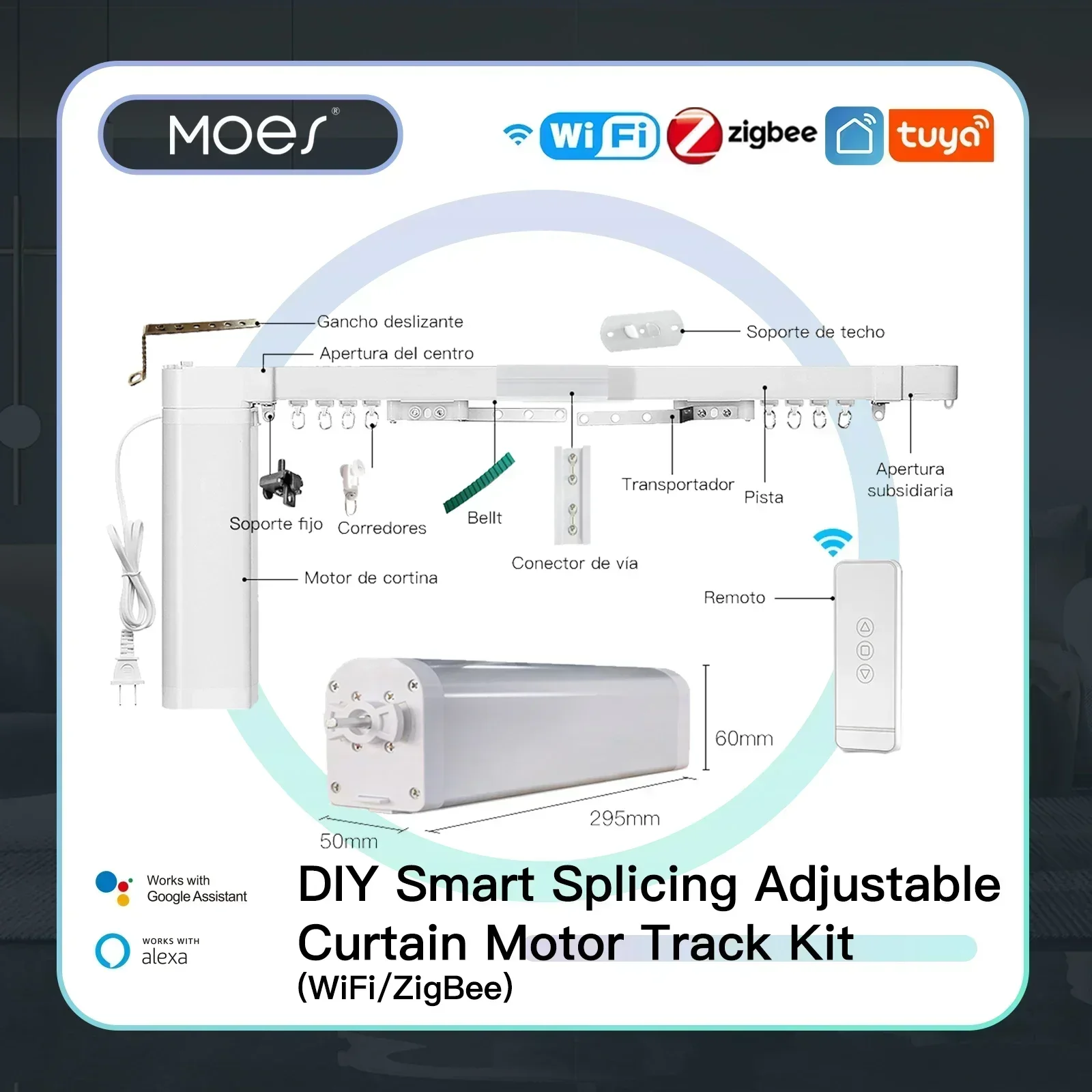 MOES 와이파이 지그비 전기 커튼 모터, 투야 스마트 - Motorized Curtain Track Wifi 리뷰 및 가격